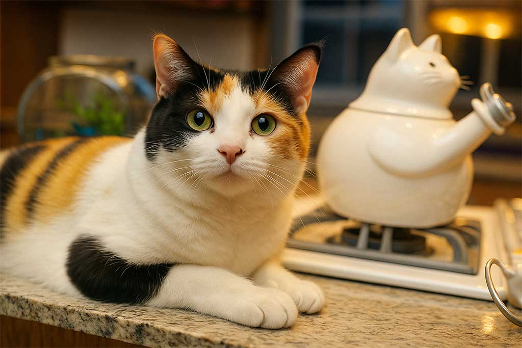 Teakettle que se parece a tu gato