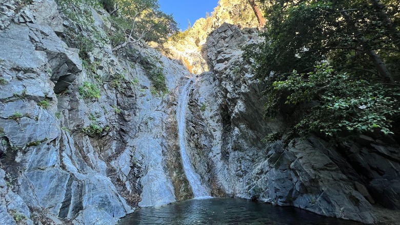 Third Stream Crossing cae en el sendero Middle Fork, montañas de San Gabriel, California