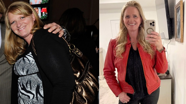 Fotos una al lado de la otra de Christine Brown que muestran su transformación para perder peso