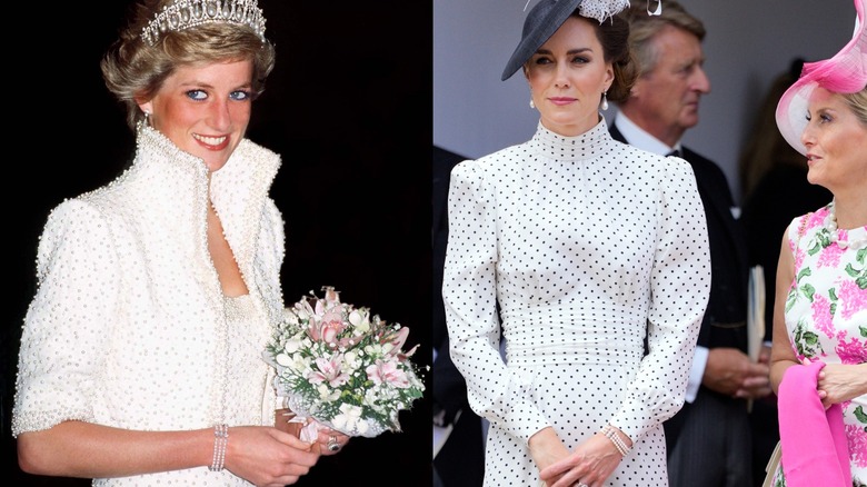 La princesa Diana luce una pulsera de perlas en 1989 y Kate Middleton luce la misma pulsera en 2023