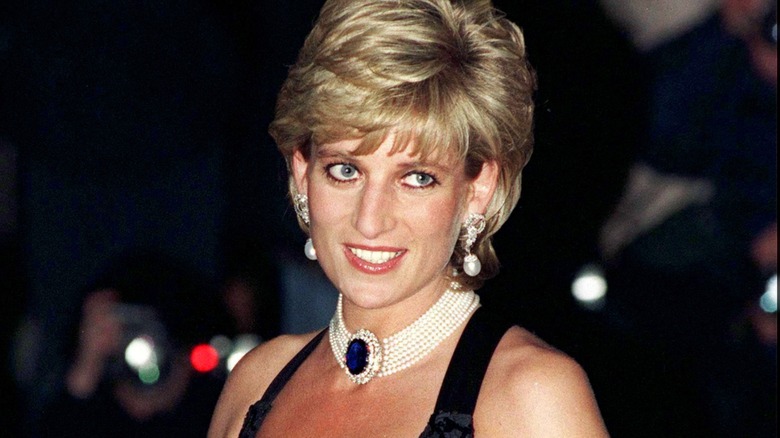 La princesa Diana fue fotografiada con su vestido de venganza de 1994 con joyas ornamentadas.