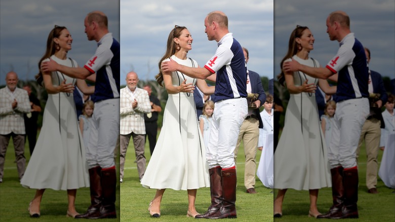 Kate Middleton y el príncipe William y un partido de polo