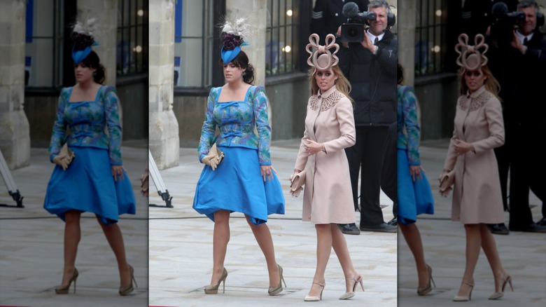 Las princesas Beatriz y Eugenia en la boda del príncipe William y Kate Middleton
