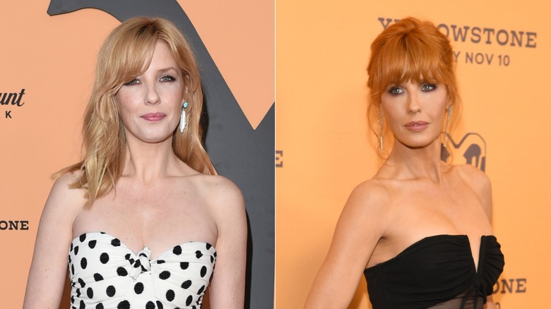 Kelly Reilly en el estreno de Yellowstone en 2019 y 2024