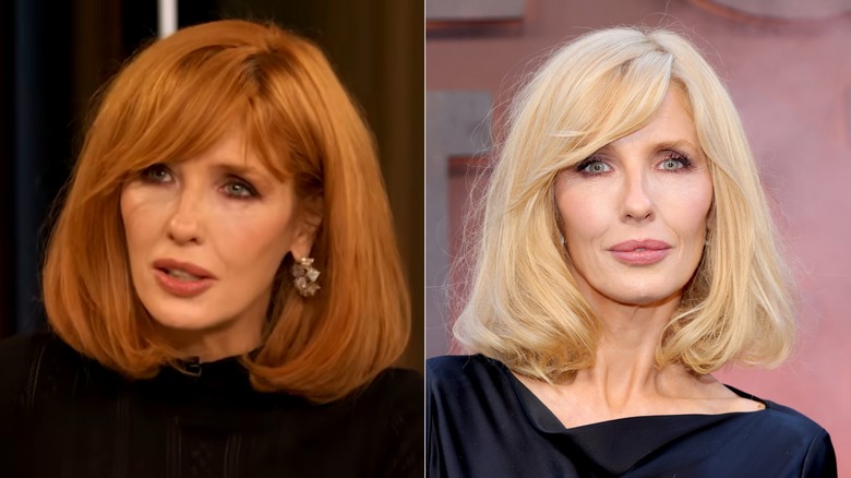 Kelly Reilly con un bob rojo y un bob rubio