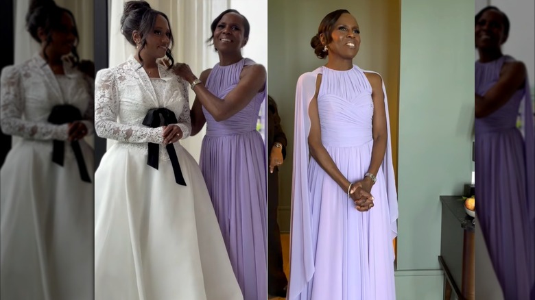 Deborah Roberts en la boda de su hija Leila Roker.