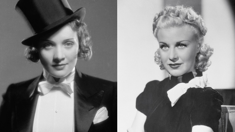 Retratos en blanco y negro de Marlene Dietrich y Ginger Rogers.
