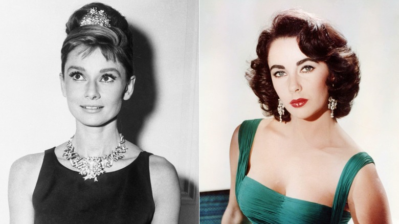 Retratos de Audrey Hepburn y Elizbaeth Taylor