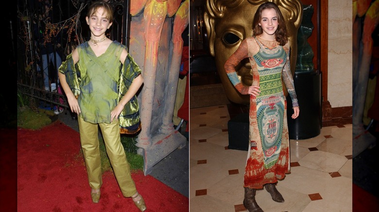 Emma Watson en 2001 y 2003