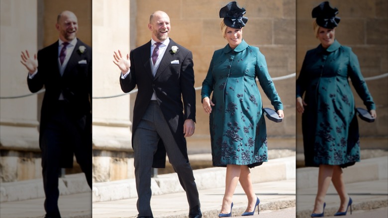 Mike y Zara Tindall llegan a la boda de Meghan Markle y el príncipe Harry en el Castillo de Windsor en Windsor, Inglaterra, en mayo de 2018.