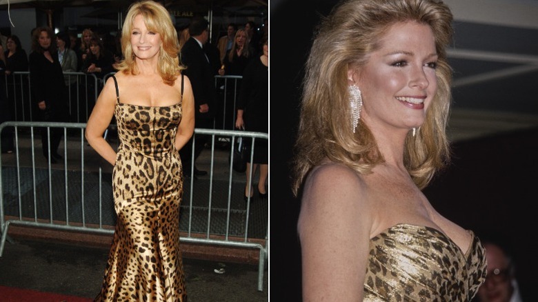 Deidre Hall con estampado animal en los premios Daytime Emmy Awards de 2005 y 1992