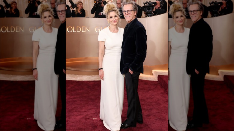 Kyra Sedgwick y Kevin Bacon en la alfombra roja de los Globos de Oro 2026.