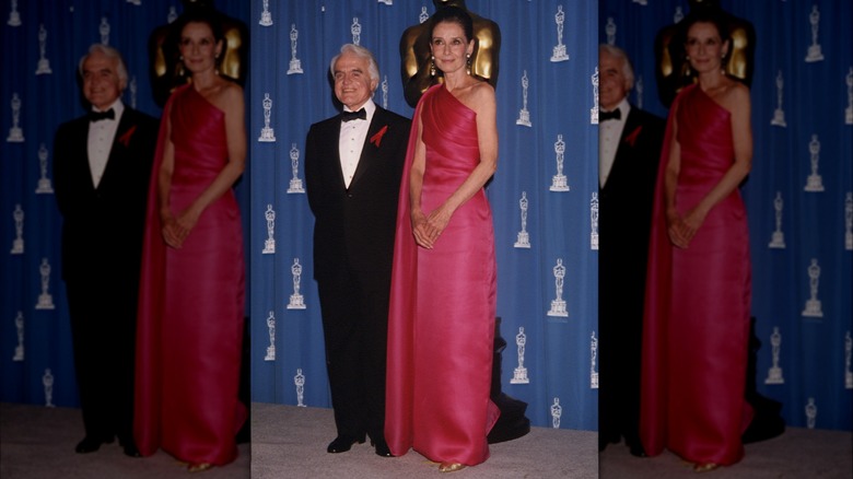 Audrey Hepburn en la 64ª edición anual de los Premios de la Academia en Los Ángeles en marzo de 1992