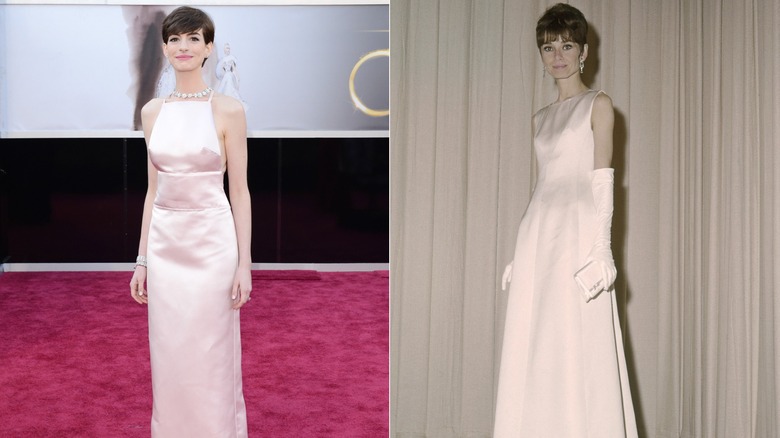 Anne Hathaway en 2013 y Audrey Hepburn en 1965
