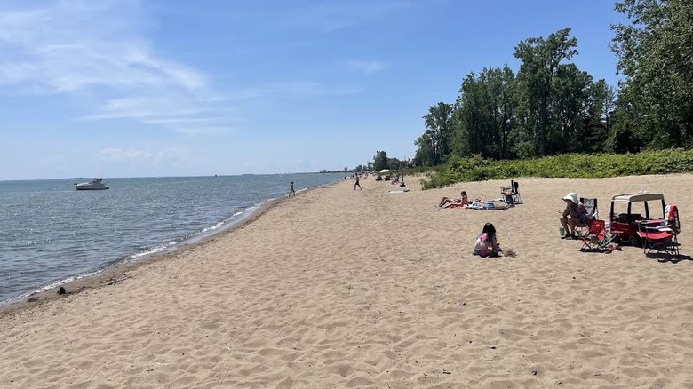Familias disfrutando de la playa en el Parque Provincial Turkey Point