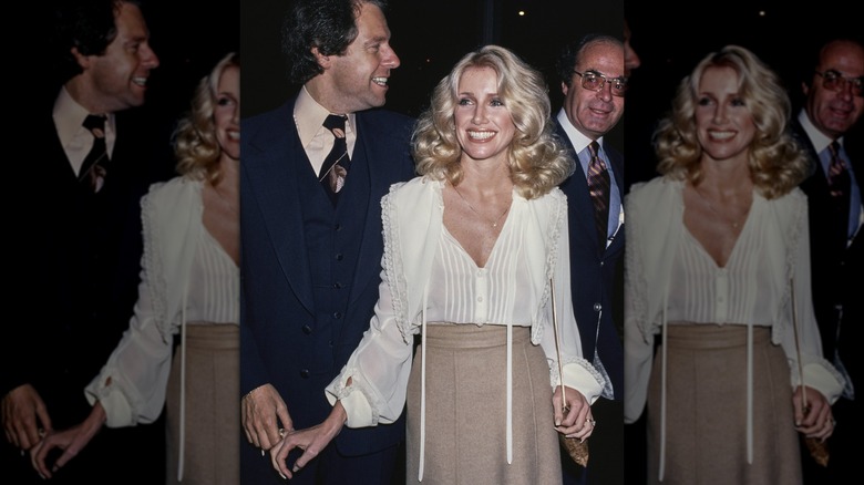 Alan Hamel y Suzanne Somers en la 15ª Convención anual de la Asociación Nacional de Ejecutivos de Programas de Televisión (NATPE) en Los Ángeles en marzo de 1978