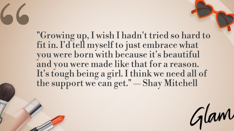 Un gráfico que representa la cita del día de Shay Mitchell.