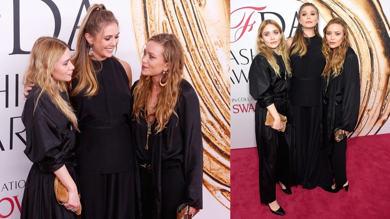 Ashley, Elizabeth y Mary-Kate Olsen con vestidos negros en los CFDA Fashion Awards 2016