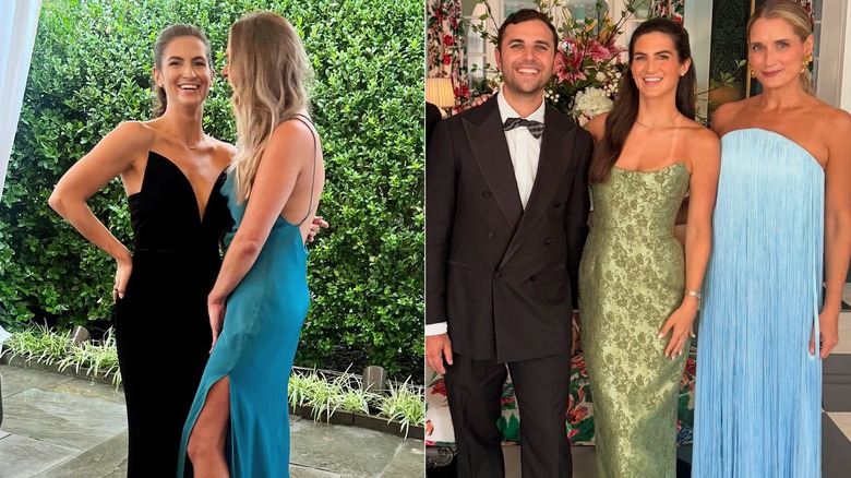 Izquierda: Kaitlan Collins lleva un vestido negro para una boda en septiembre de 2023. Derecha: Kaitlan Collins usa un vestido verde para una boda en agosto de 2026.