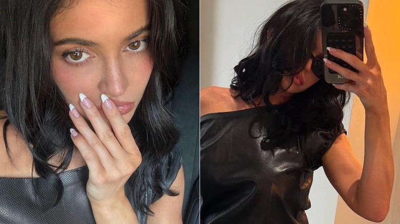 Kylie Jenner con uñas francesas profundas