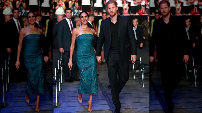 Meghan Markle y el príncipe Harry en la ceremonia de clausura de los Invictus Games en Düsseldorf, Alemania, en septiembre de 2023