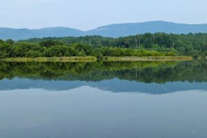 Aproximadamente a una hora de Asheville se encuentra el idílico lago de Carolina del Norte con pesca y paseos en bote