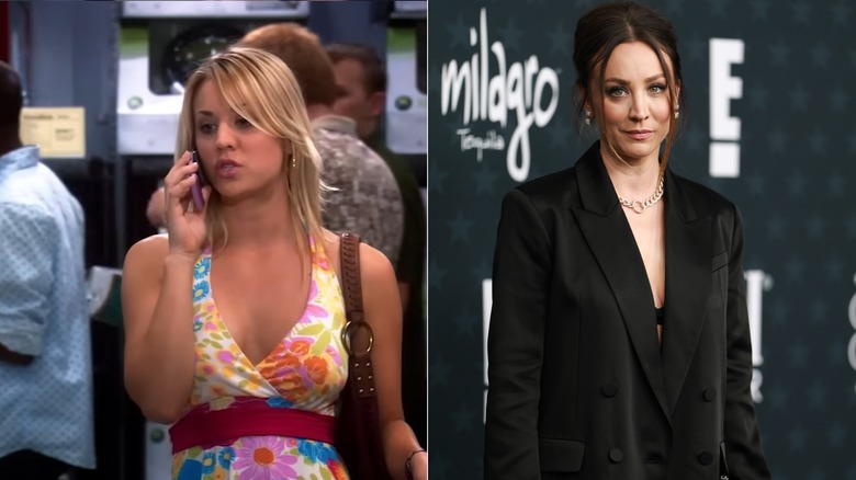 Penny en The Big Bang Theory (I) comparada con Kaley Cuoco en la vida real (R)