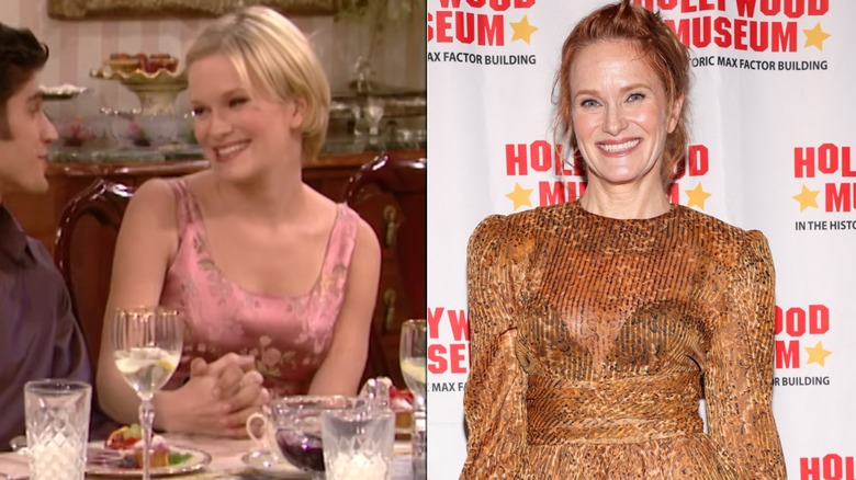 Imagen dividida de Nicholle Tom en The Nanny y en la nueva exposición del Museo de Hollywood en honor a Fran Drescher el 30 de septiembre de 2025