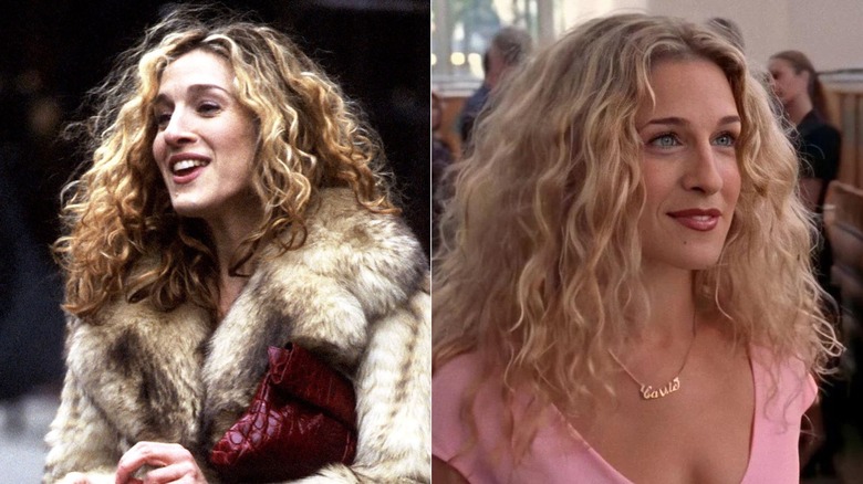 Imágenes una al lado de la otra de Sarah Jessica Parker como Carrie Bradshaw en 