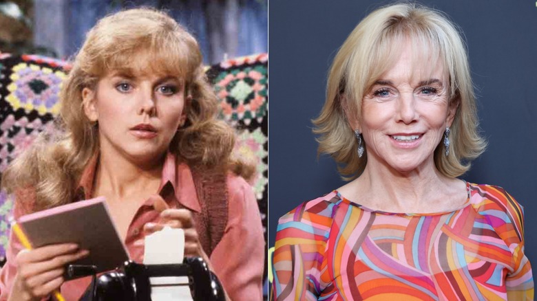 Fotos una al lado de la otra de la actriz de Happy Days Linda Purl