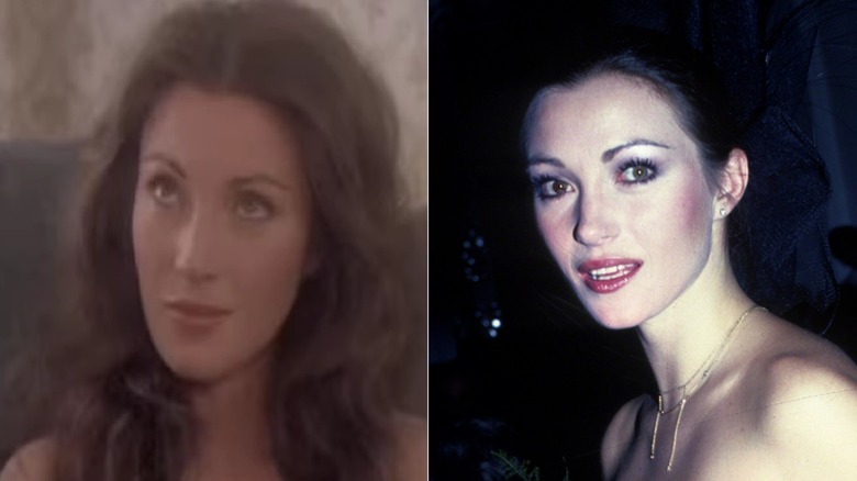 Jane Seymour como Cathy en East of Eden 1981 (L) y Jane Seymour en 1981 en la ciudad de Nueva York (R)