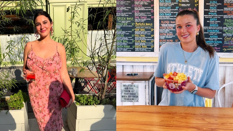 Gracie McGraw fotografiada a la izquierda con un vestido y Grace Hasselback fotografiada a la derecha con una camiseta azul.