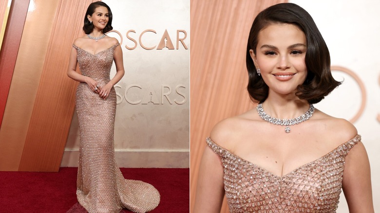 Selena Gomez con un vestido personalizado de Ralph Lauren en los Premios de la Academia 2025