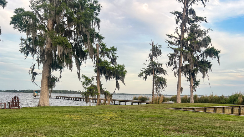 Muelle de pesca en Crescent Fish Camp en Crescent City, Florida.