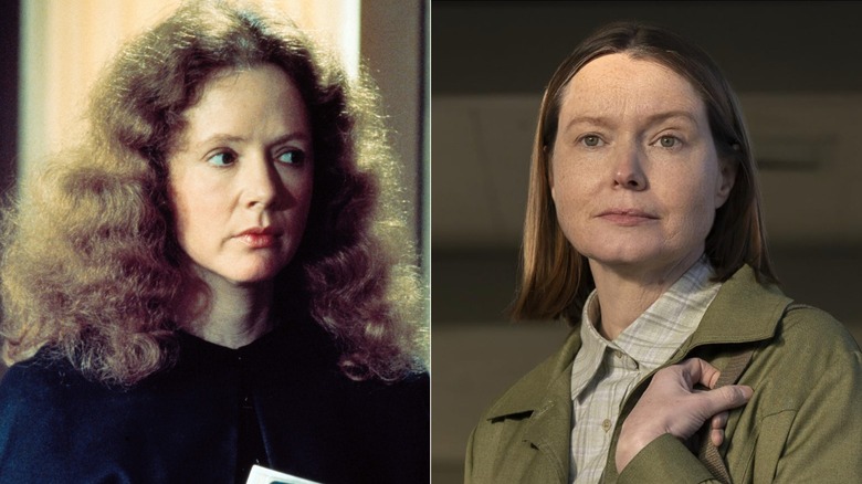 Izquierda: Piper Laurie en la película de 1976. 