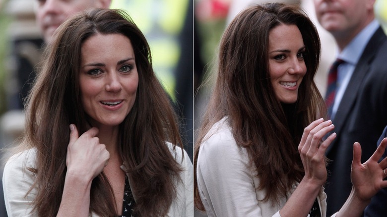 Kate Middleton con pelo liso y ojos ahumados en abril de 2011