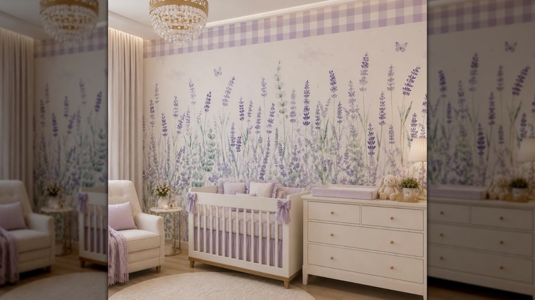 Guardería para bebés lavanda