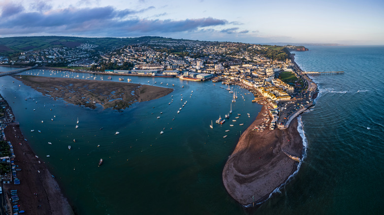 Panorama de Teignmouth a lo largo del río Teign y el Canal de la Mancha