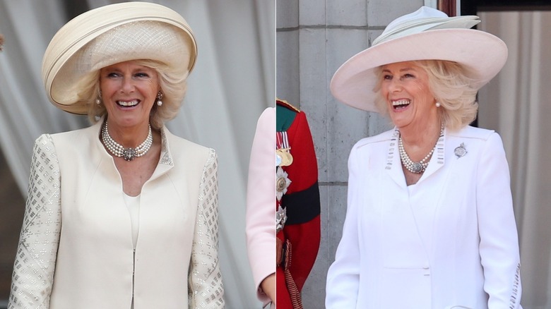 La reina Camilla con atuendos aburridos en Trooping the Color 2013 y 2025