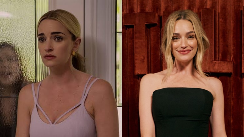 (Izquierda) Brianne Howey como Georgia Miller en "Ginny y Georgia"; (R) Brianne Howey en la celebración de los Emmy 2026 de Netflix