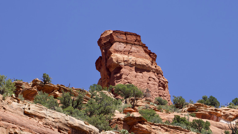 Formaciones rocosas rojas cerca del final del Cañón Loy cerca de Sedona, Arizona