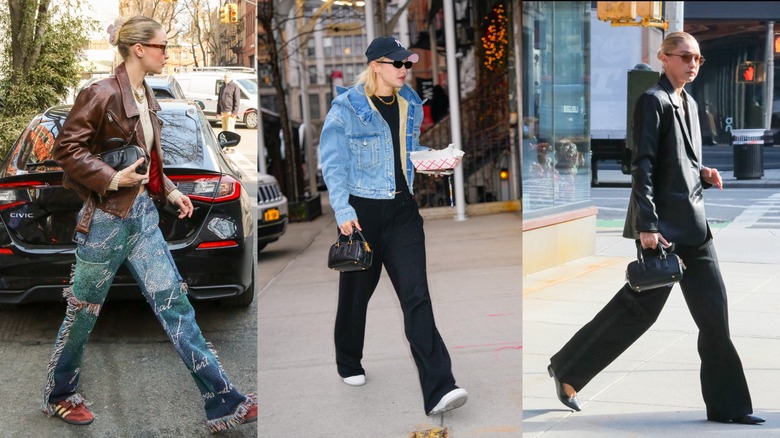 Gigi Hadid lució un bolso negro de Miu Miu en múltiples ocasiones