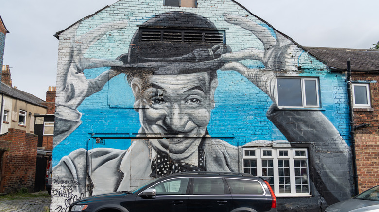 Mural de Stan Laurel en Bishop Auckland, Durham