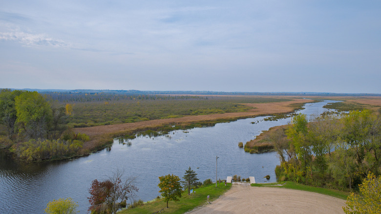Una vista aérea del paisaje de Sheboygan Marsh